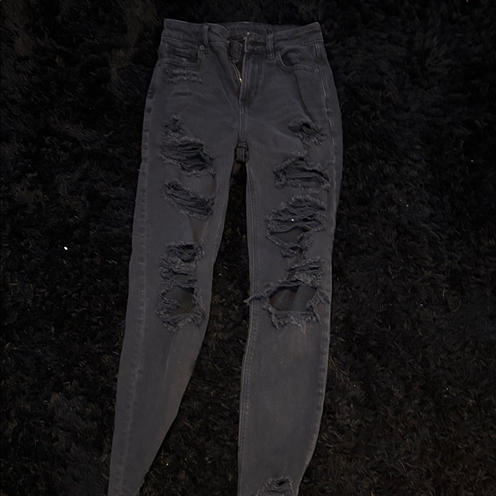 American Eagle Outfitters Ripped Black Skinny Jeans
